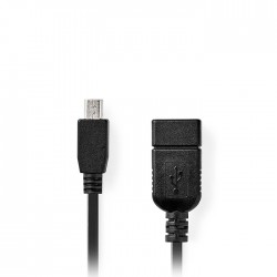 NEDIS CCGB60315BK02 OTG Καλώδιο αντάπτορας USB Α θηλ. - Mini USB 5-pin αρσ. 0.20m.